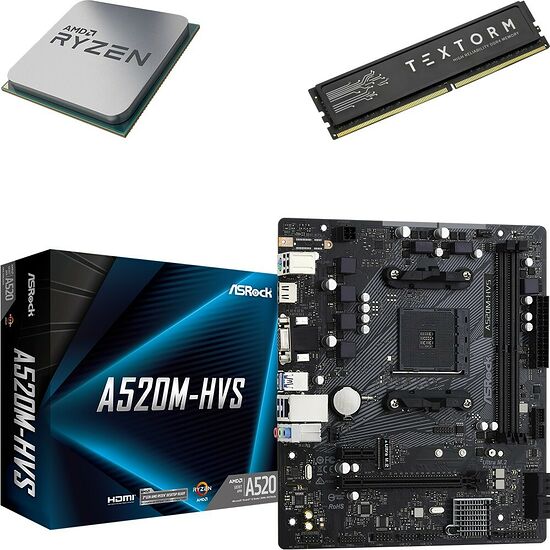 Kit évo AMD Ryzen 5 3400G (Tray) + A520M-HVS + 16 Go