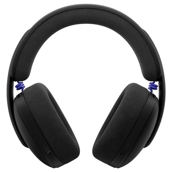 Casque audio sans fil noir avec coussinets rembourrés et arceau confortable.