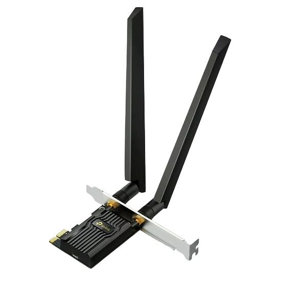 Carte réseau Wi-Fi TP-Link avec deux antennes noires pour une connexion sans fil stable.
