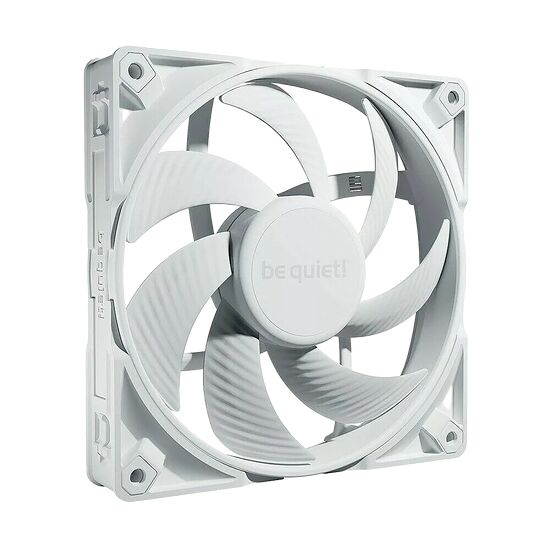 Ventilateur de processeur blanc de la marque be quiet! avec ses pales profilées.