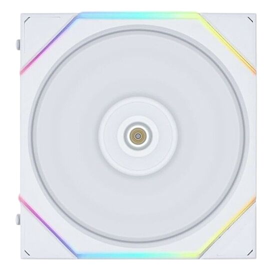 Ventilateur de processeur blanc avec éclairage RGB sur les bords.