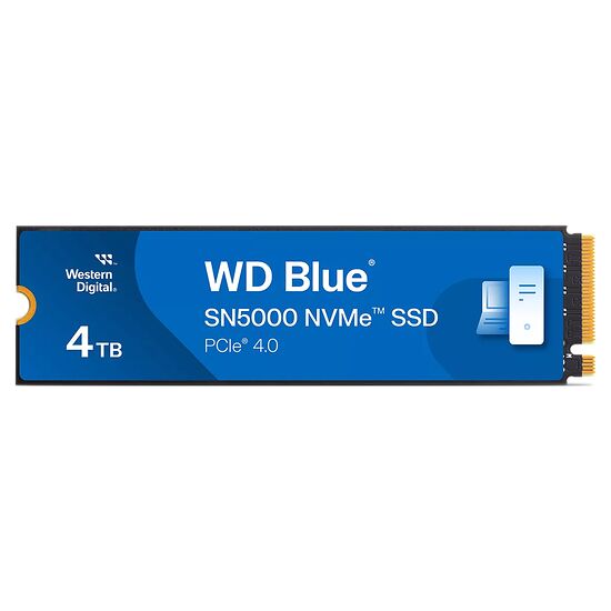 SSD NVMe Western Digital Blue de 4 To, format M.2 avec interface PCIe 4.0.