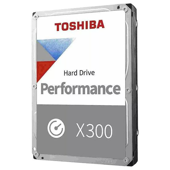 Disque dur interne Toshiba Performance X300 de couleur blanche et grise.