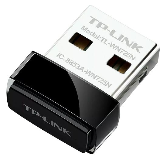 Adaptateur Wi-Fi USB TP-Link de couleur argentée et noire.