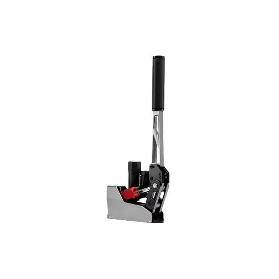Presse hydraulique manuelle avec un levier noir et une base métallique robuste, utilisée pour le sertissage de connecteurs.