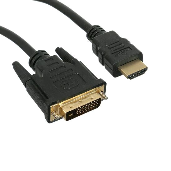 Câble adaptateur noir avec un connecteur HDMI mâle et un connecteur VGA mâle.