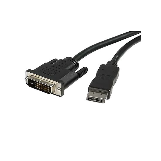 Câble adaptateur VGA vers DVI avec connecteurs noirs.