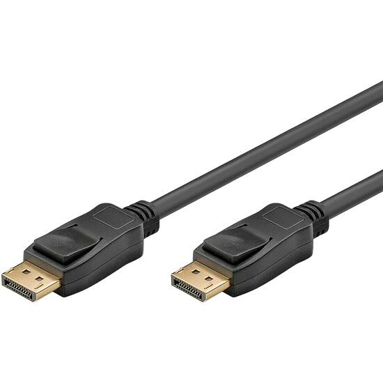Câble DisplayPort noir avec deux connecteurs mâles.
