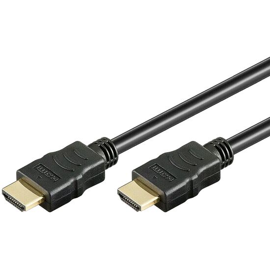 Câble HDMI noir avec deux connecteurs mâles, idéal pour relier tes périphériques vidéo.