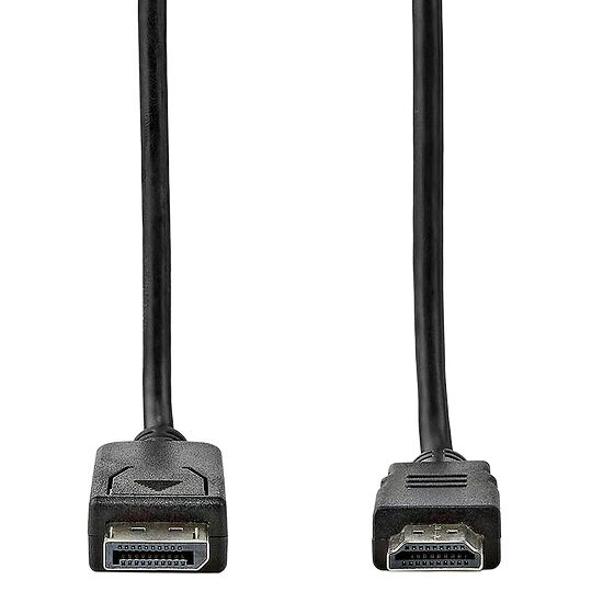 Câble noir avec deux connecteurs DisplayPort mâle.