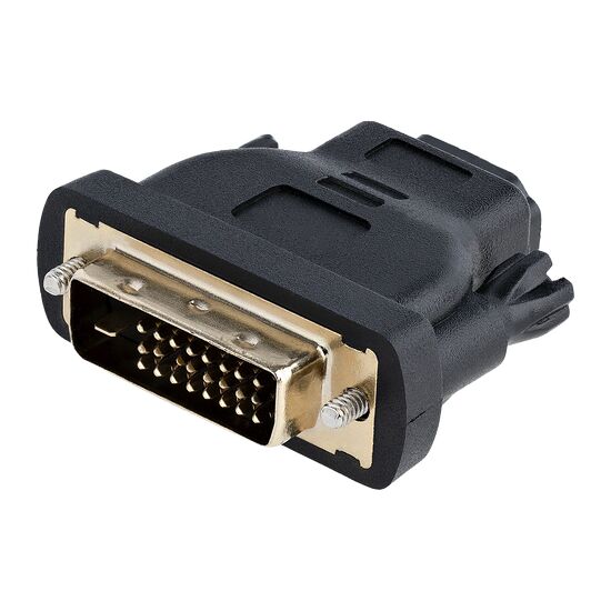 Connecteur VGA mâle avec boîtier noir et broches dorées.