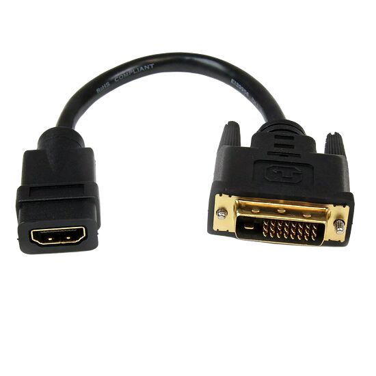 Câble adaptateur HDMI vers VGA de couleur noire pour connecter un PC à un écran.