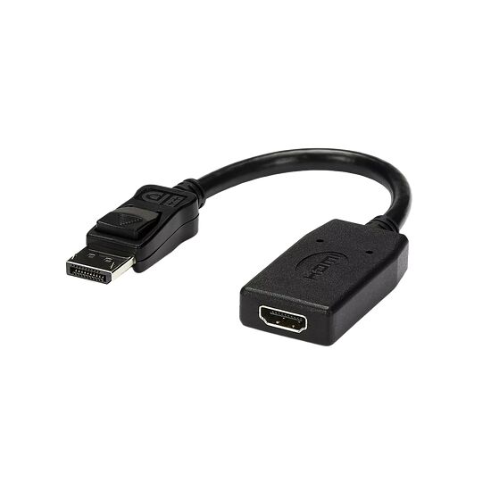 Câble adaptateur HDMI vers DisplayPort de couleur noire.