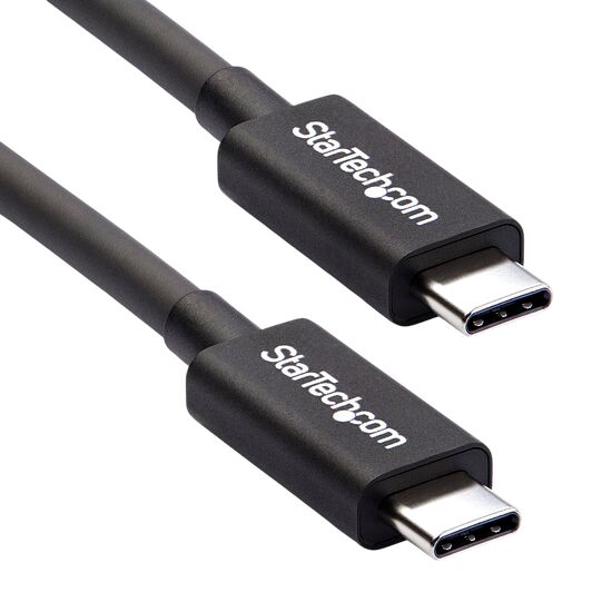 Câble USB-C noir de la marque StarTech.com avec deux connecteurs USB-C.