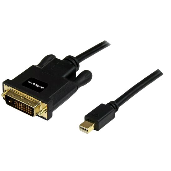 Câble adaptateur StarTech.com avec un connecteur DVI mâle et un connecteur Mini DisplayPort mâle.