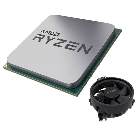 Processeur AMD Ryzen accompagné de son ventirad de refroidissement noir.