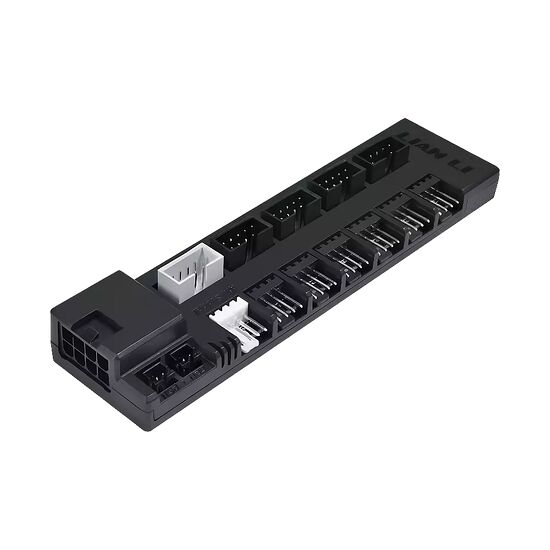 Un répartiteur de câbles Lian Li avec plusieurs connecteurs SATA et Molex pour étendre l'alimentation de tes composants.