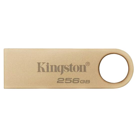 Clé USB Kingston de 256 Go de couleur dorée.