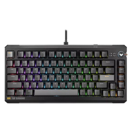 Clavier gamer ASUS TUF Gaming avec rétroéclairage RGB et touches mécaniques.