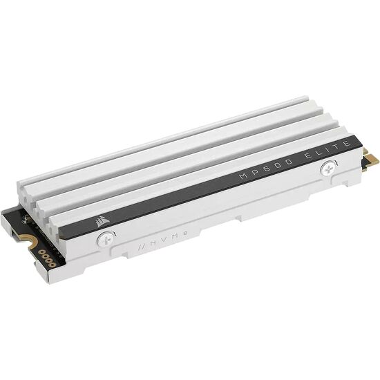 SSD NVMe Corsair MP600 Elite avec un dissipateur thermique argenté.
