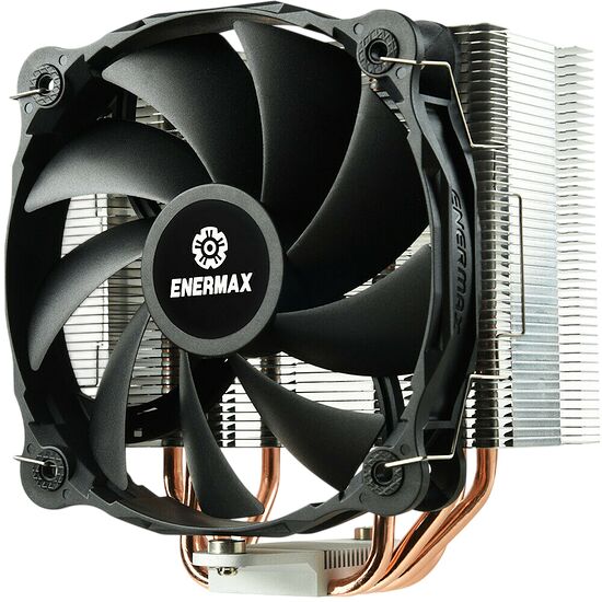 Ventilateur de refroidissement CPU Enermax avec des ailettes en aluminium et des caloducs en cuivre.