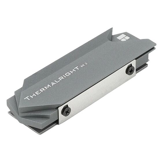 Dissipateur thermique Thermalright pour SSD M.2, de couleur grise avec une plaque métallique de refroidissement.