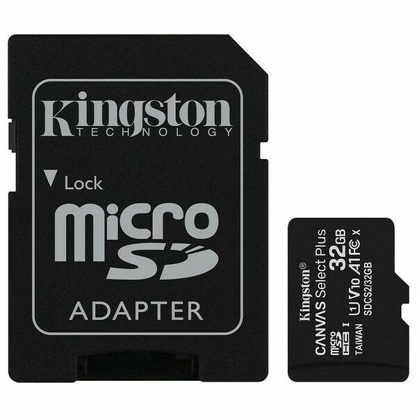 Carte Mémoire Micro SDHC Kingston Canvas Select Plus, 32 Go, Classe 10 + Adaptateur SD (image:2)