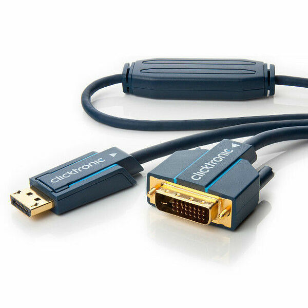 Clicktronic CÃ¢ble DisplayPort / DVI-D - Noir - 1 m (image:2)
