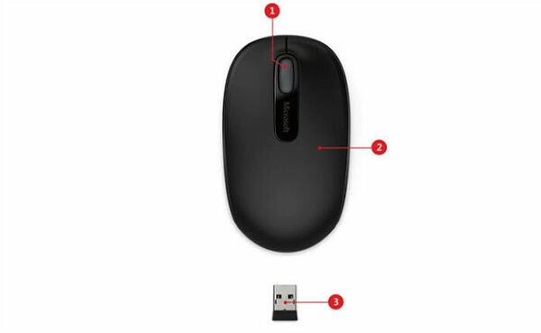 Microsoft Wireless Mobile Mouse 1850 for Business Noir (image:2)