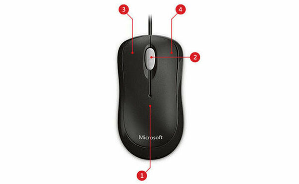 Microsoft Basic Optical Mouse Noir (image:2)
