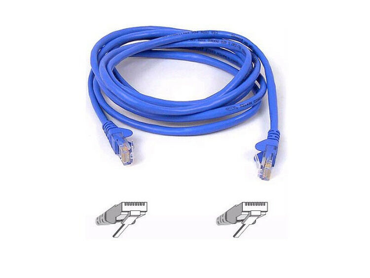 Câble RJ45 CAT5e UTP mâle / mâle anti accros, Bleu, 1m, Belkin (image:1)
