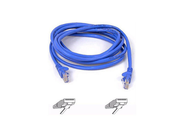 Câble RJ45 CAT5e UTP mâle / mâle anti accros, Bleu, 3m, Belkin (image:1)