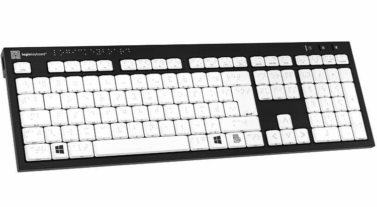LogicKeyboard Braille - PC Nero Slim Line Keyboard (AZERTY) (image:2)