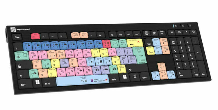 LogicKeyboard Premiere Pro CC - PC Nero Slimline Keyboard (AZERTY) (image:2)