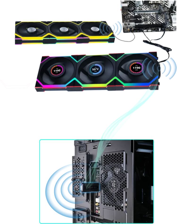 Lian Li Uni Fan SL Wireless LCD Noir - 120 mm (image:3)