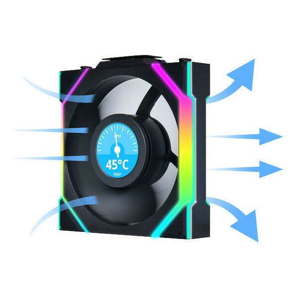 Lian Li Uni Fan SL Wireless LCD Noir - 120 mm (Pack de 3)