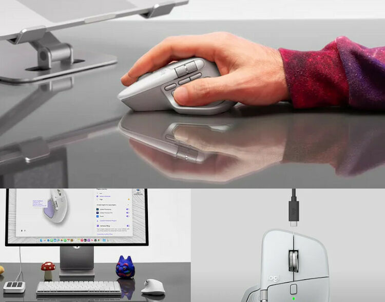 Logitech MX Master 4 For Mac - Blanc Argent (image:2)