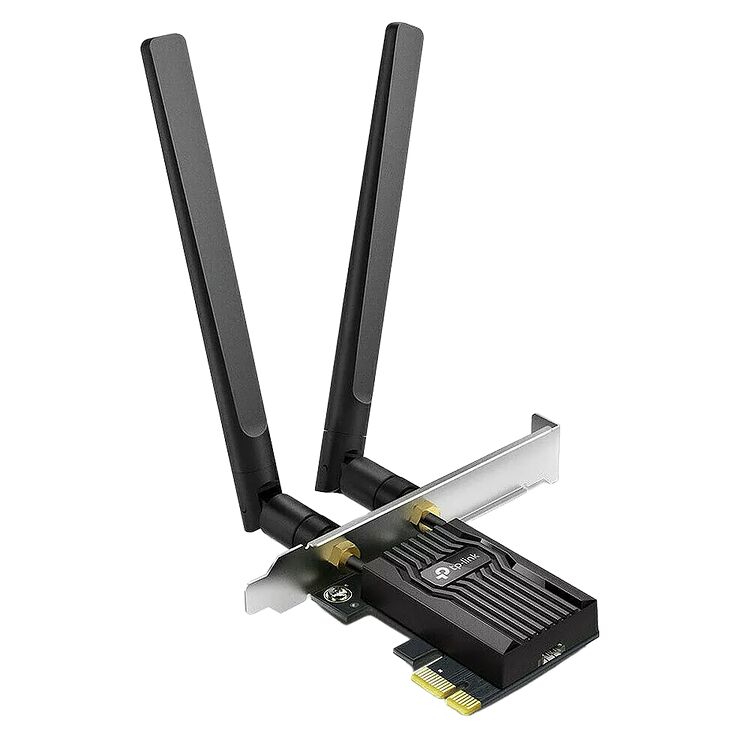 Carte réseau Wi-Fi TP-Link avec deux antennes noires pour une connexion sans fil stable.