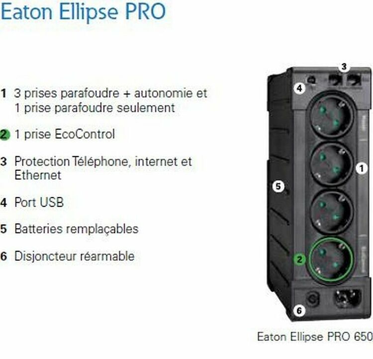 Eaton Ellipse PRO 650FR - 4 prises