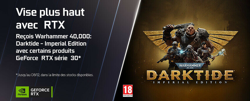 Warhammer 40000 Darktide offert avec NVIDIA