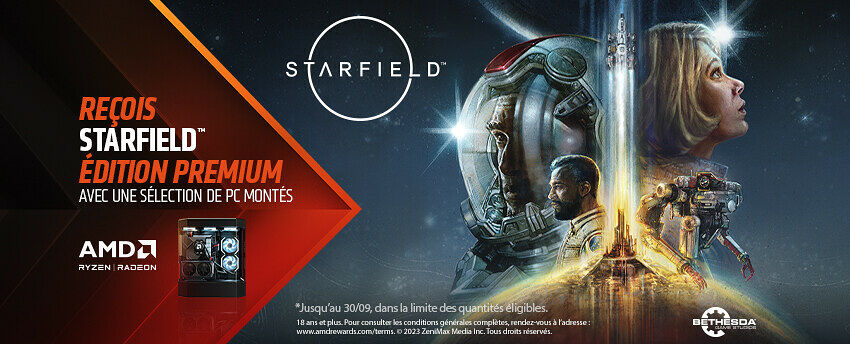 Starfield Premium offert avec une sélection de PC Gamer AMD