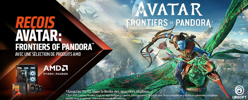 Avatar: Frontiers of Pandora offert avec des GPU AMD Radeon