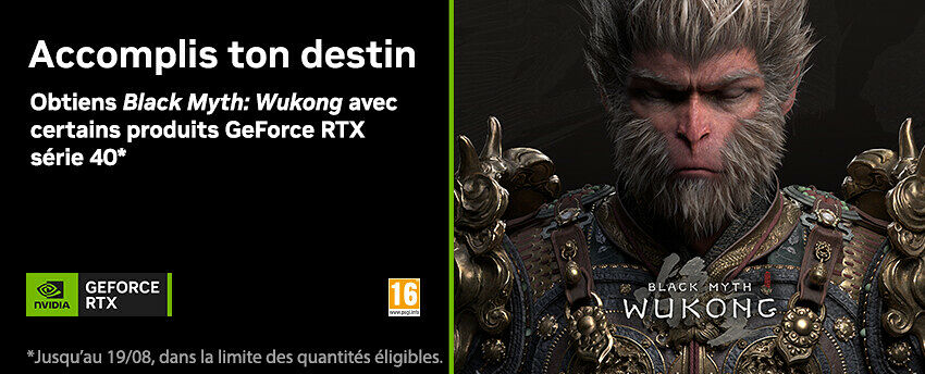 Black Myth : Wukong offert avec NVIDIA
