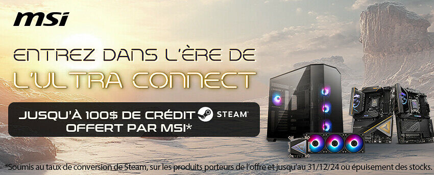 Jusqu'à 100$ de crédit Steam offert par MSI !