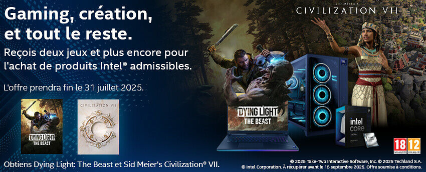 Dying Light : The Beast + Civilization VII offerts par Intel !