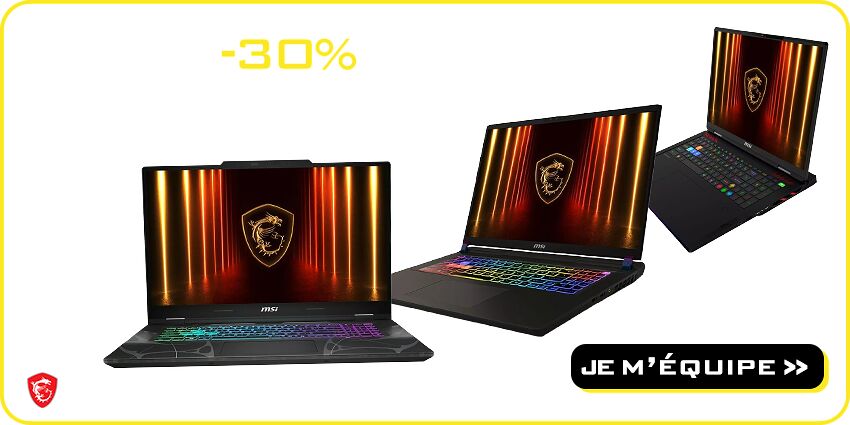 Jusqu'à -30% PC portables MSI