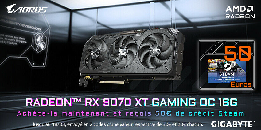 50€ de crédit Steam avec Gigabyte