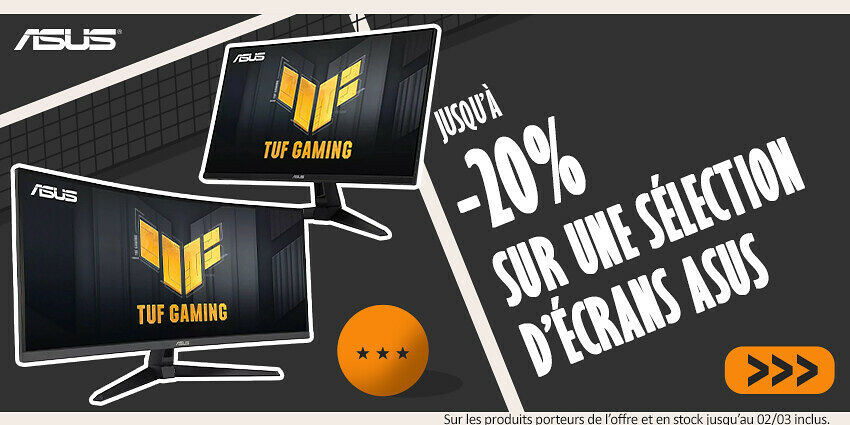 Jusqu'à -20% sur les écrans Asus