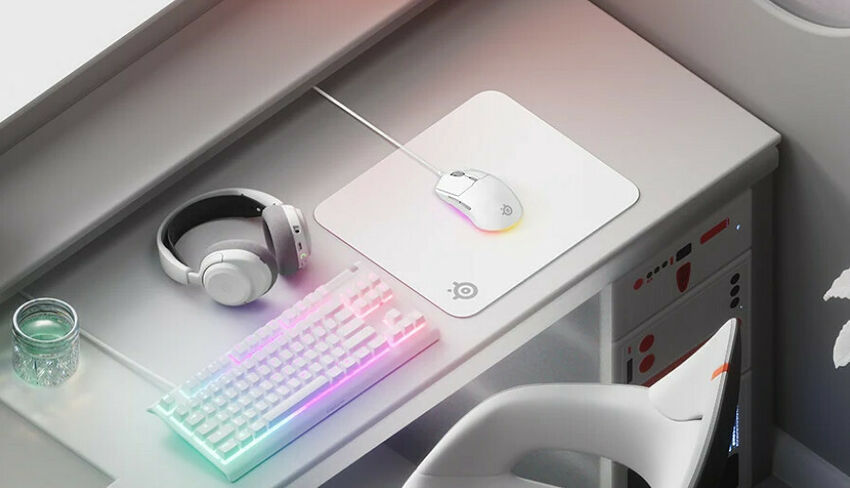 SteelSeries QcK M (Blanc) (image:2)