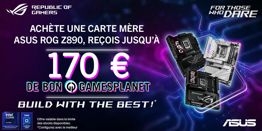 Jusqu'à 170€ de Bon Gamesplanet offert par Asus